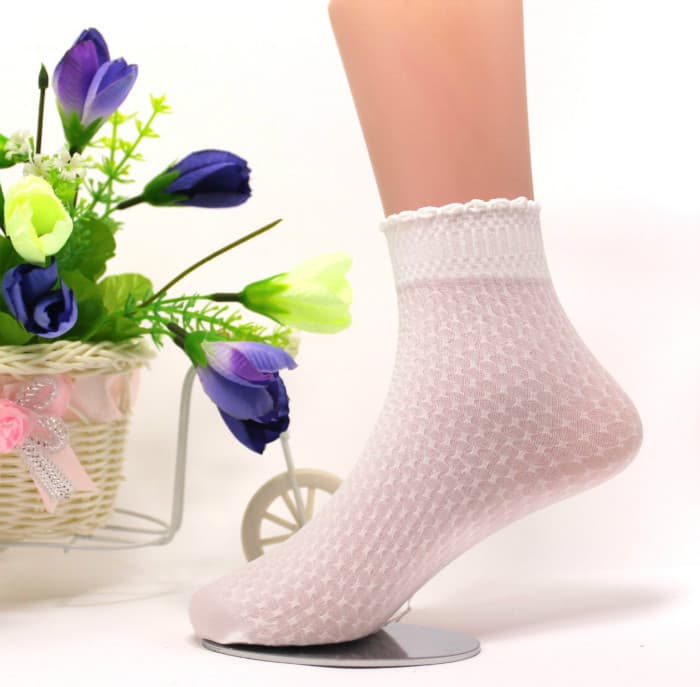 Children's white socks, thin women's stockings, lace bubble socks, children's pairs of socks, adult socks