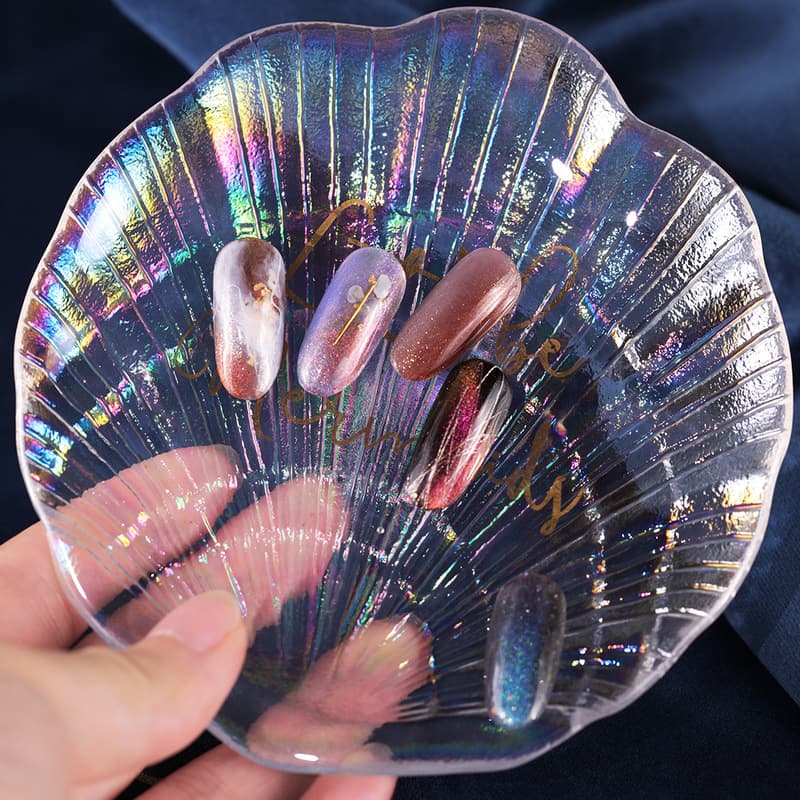 Storage and Inventory Snack Plate Shell Glass Plate Snack Plate Condiment Dish Dessert Plate Photo Prop Letter Style Recruiting Agents