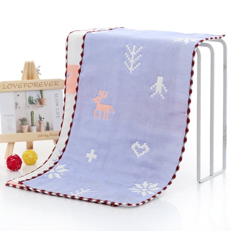 Wholesale Six-Layer Cotton Gauze Kids Towel Drop Shipping 25*50 Soft Absorbent Baby Toddler Towel Kindergarten Face Hand Towel