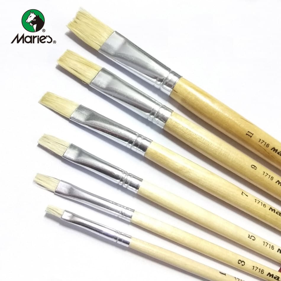 Mali 1716 Oil Painting Brush Set, Single Brush, Bristle Oil Painting Brush, Student Art Supplies
