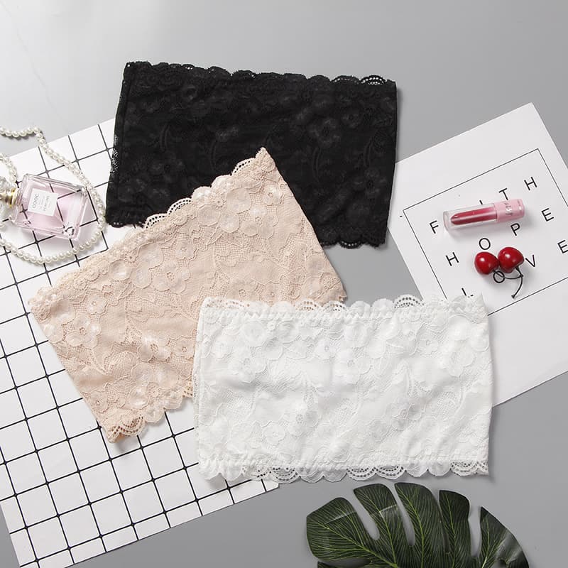 Women's Lace Thin One-Piece Wrap Bustier Camisole Top Anti-Exposure Vest Underwear