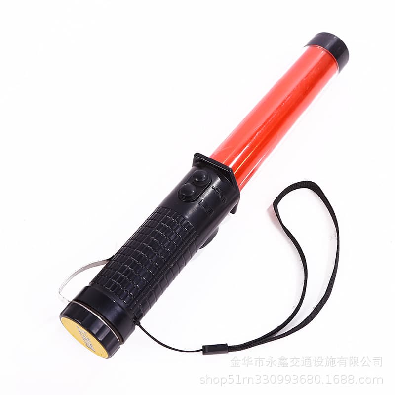 Traffic baton, battery-powered flashing stick, safety warning flashing light, nighttime construction roadblock, red fluorescent stick