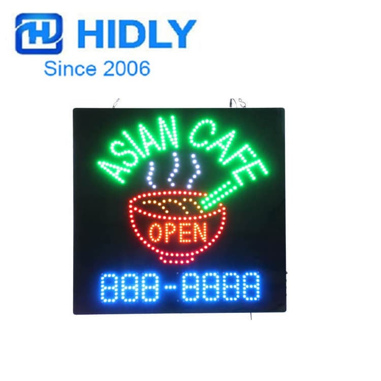 Supply of LED "Asian Cafe" Notice Board, LED Display Sign, Signage Manufacturer
