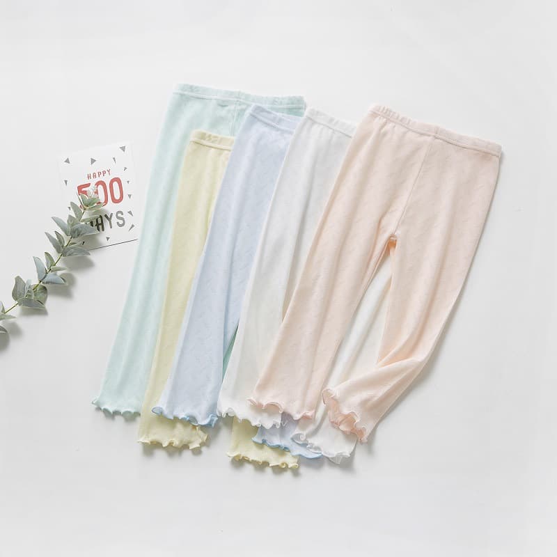 Children's Leggings Summer, Korean Style Casual Thin 95% Cotton Leggings for Toddlers and Young Girls, Capri Pants, Wholesale Children's Pants