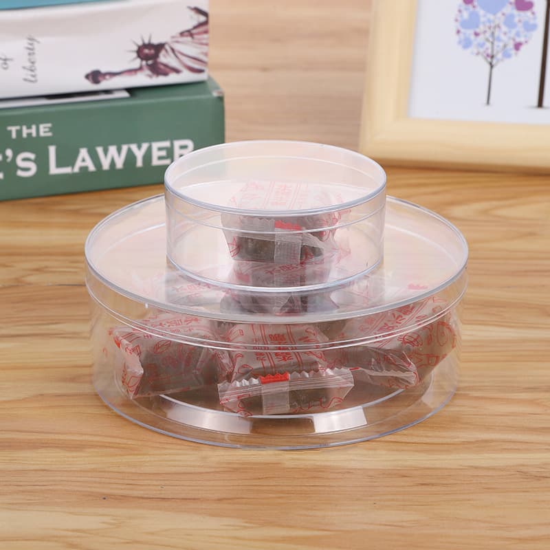 Food-grade PS Transparent Plastic Round Box with Lid, Storage Container for Accessories, Slime, Candy, Wholesale