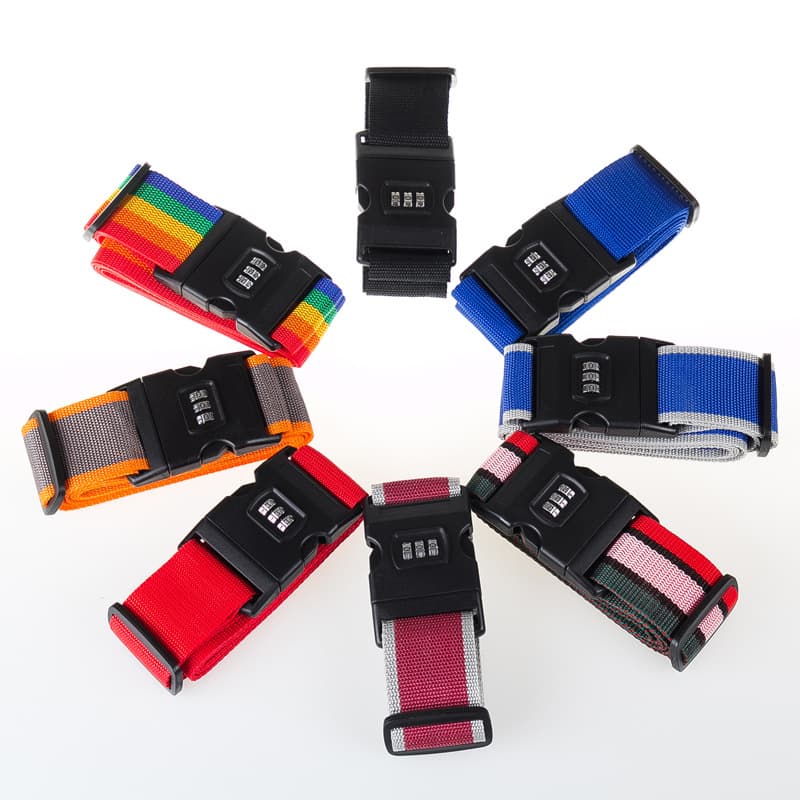 Cross-border Amazon 2-meter flat rainbow combination lock strapping band, luggage strap, suitcase bundling belt