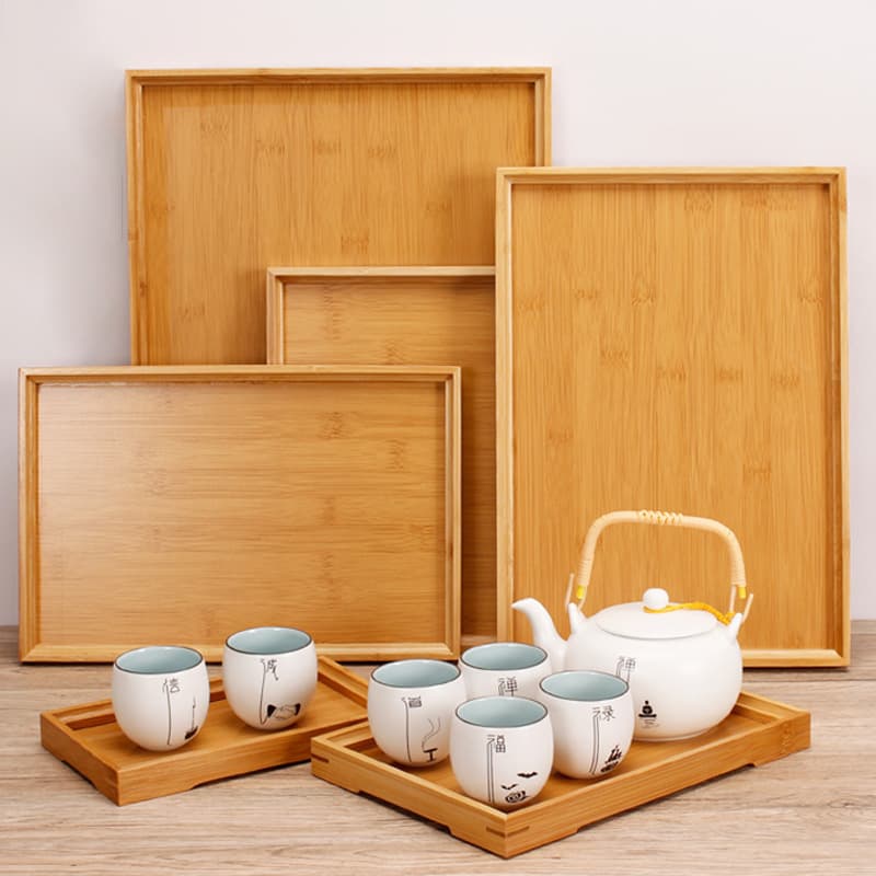 Japanese Minimalist Bamboo Tea Tray Wholesale Bamboo Tray Tea Set Tray Bamboo Rectangular Bamboo Tray Serving Tray Hotel