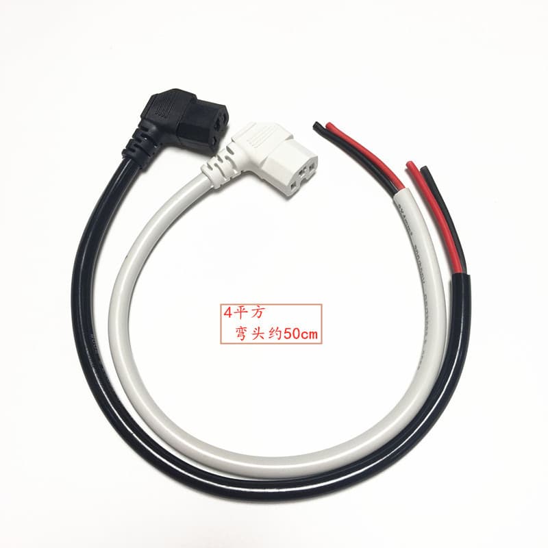 Electric Tricycle Accessories Heavy-Duty Elbow Power Cord Pin Plug 4-Square T-Type Male and Female Charger Socket