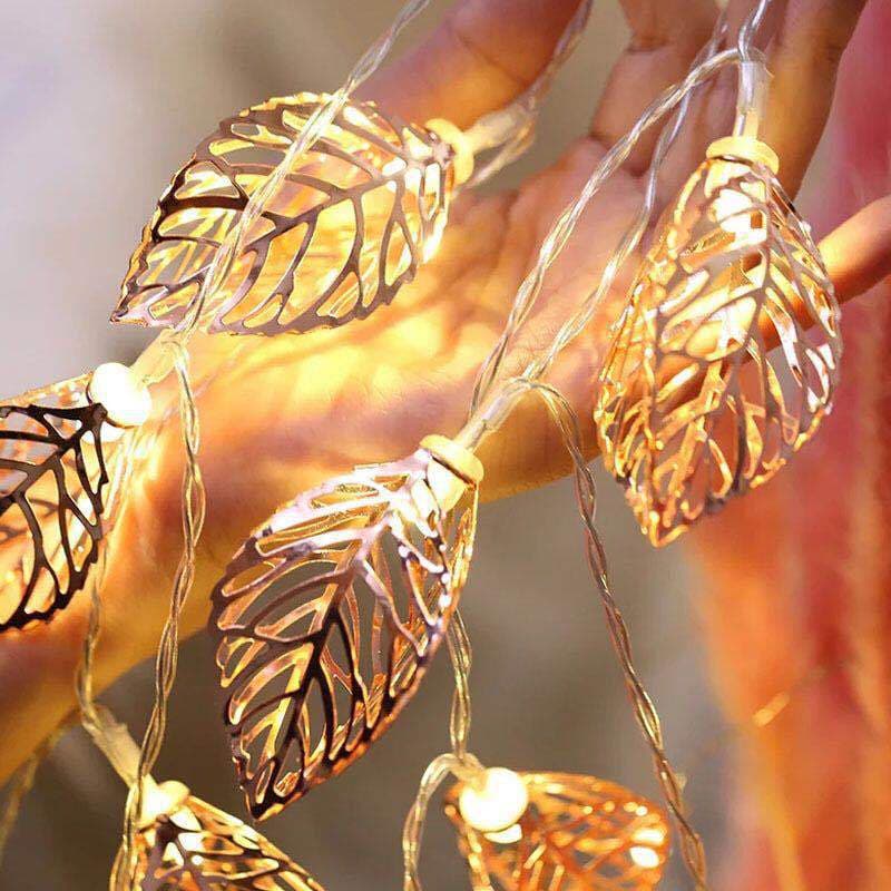 New Amazon LED Colorful String Lights, Iron Art Leaf, Outdoor Waterproof, Ball Room Decorative Hanging Lights