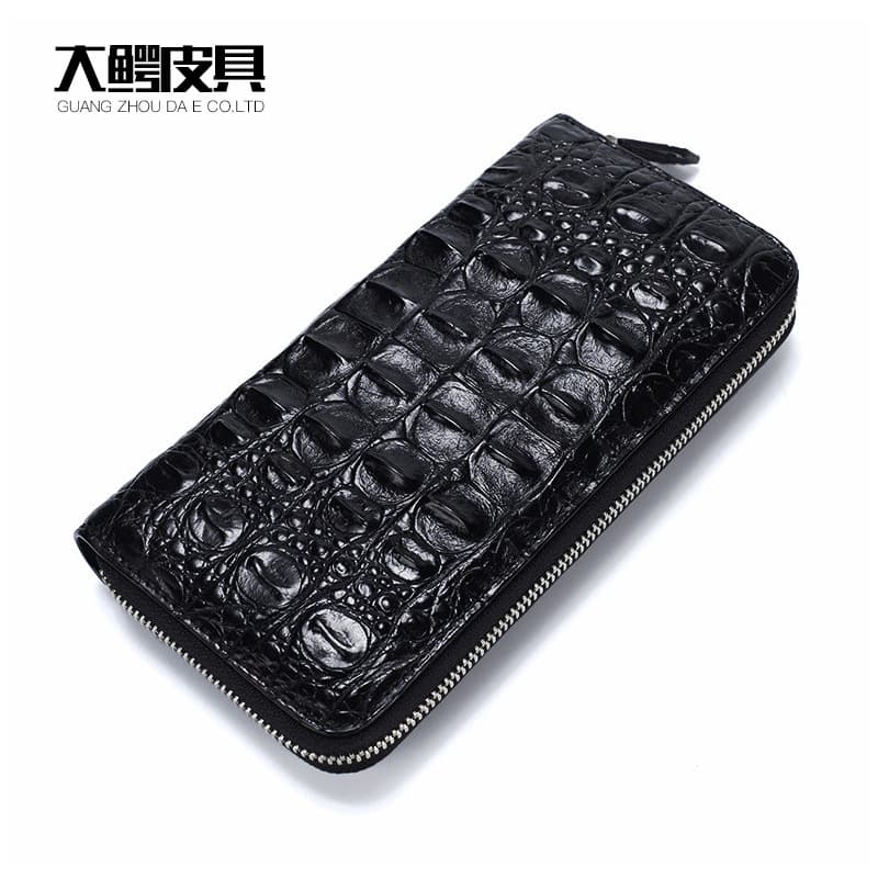 Siamese Crocodile Leather Clutch Bag Men Genuine Leather Wallet Crocodile Backbone Long Wallet Men's Wallet Factory Wholesale