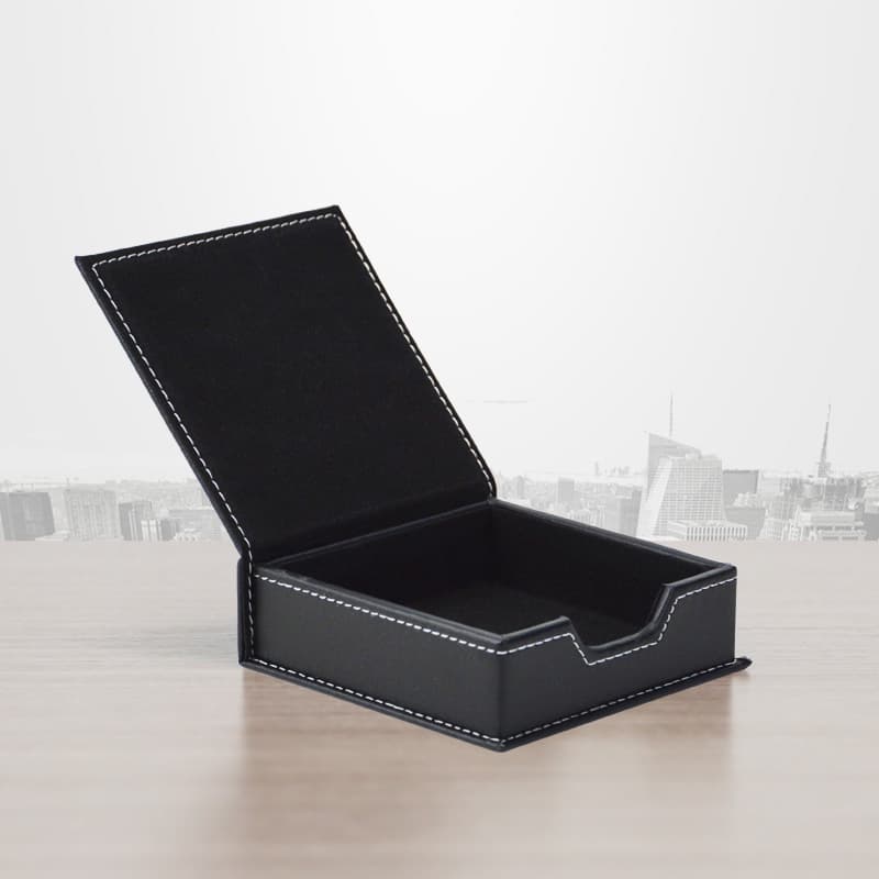 Business Leather Notepad Box Creative Office Desktop Storage Box Personalized Small Organizer Leather Material Gift Item