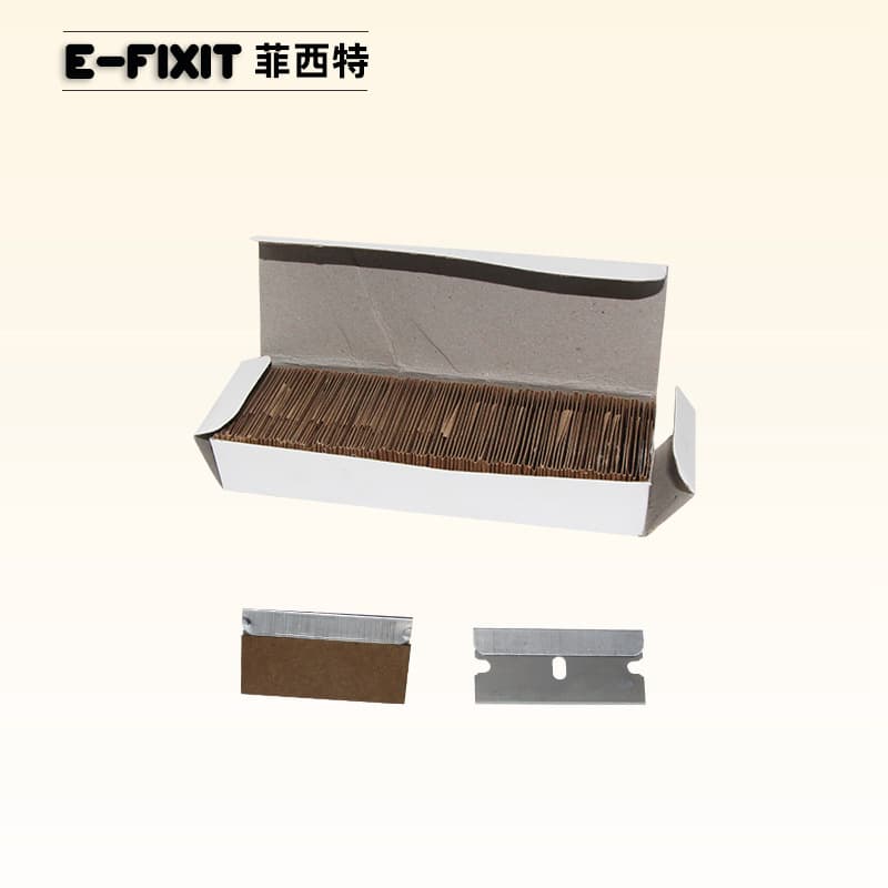 Single-edged blade, glass scraper, safety clip, car window tinting cleaning blade.
