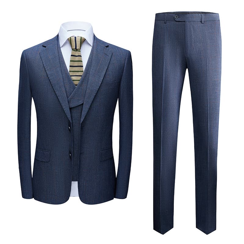 2022 Spring New Men's Suit Blue Gray Suit Business Wear Western Style Clothes Casual Three-Piece Suit Made in China