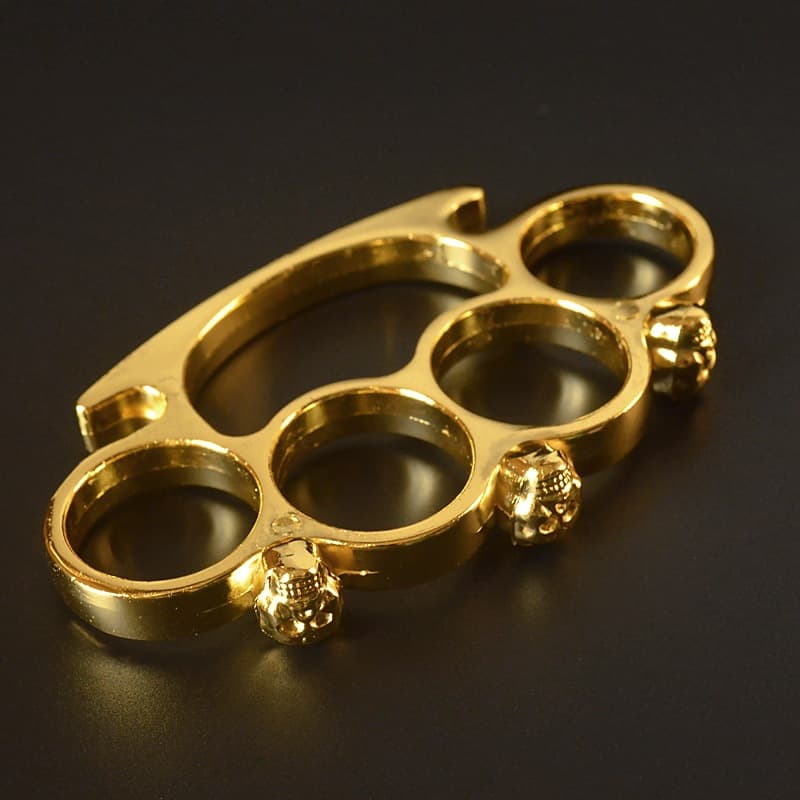 Three-color skull hand buckle, tiger finger, tiger four-finger legal defense equipment, bracelet, boxing glove, four-finger ring