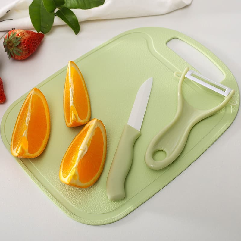Kitchen Knife Dormitory Large Cutting Board Ceramic Knife Three-Piece Gift Set Ceramic Fruit Knife Baby Food Knife