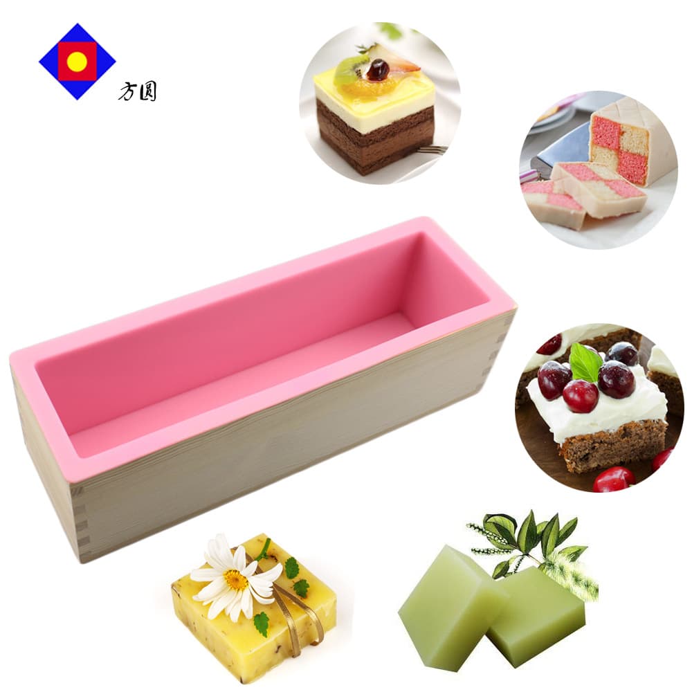 DIY Soap Mold Rectangular Wooden Box Silicone Cake Mold Toast Bread Baking Mold Shaped Dessert
