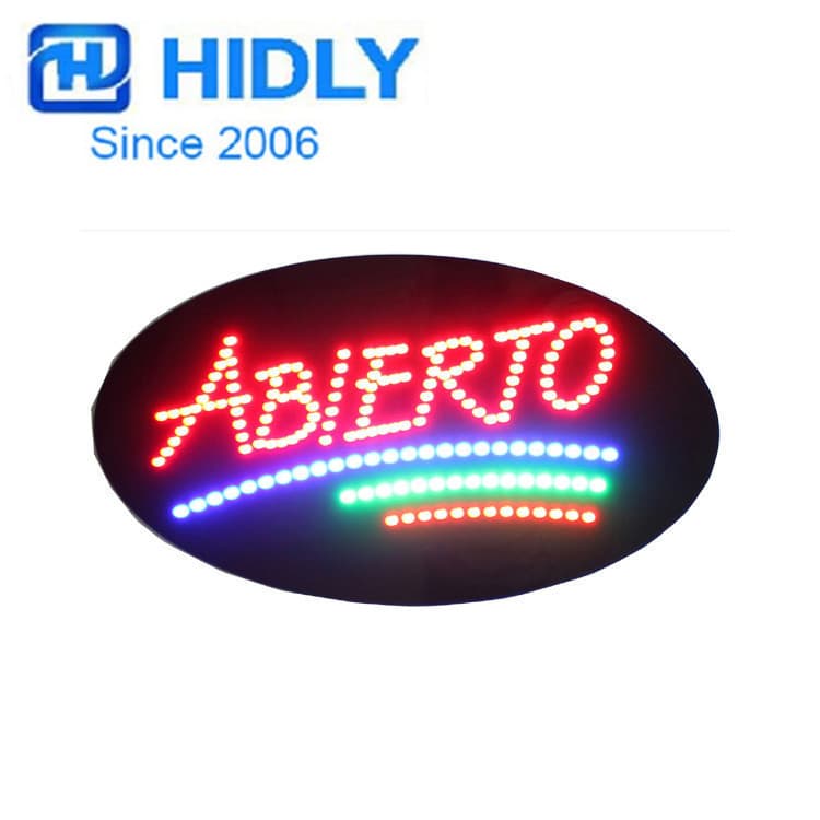 Cross-border Export Spanish "Abierto" Illuminated Sign, Open for Business Signage