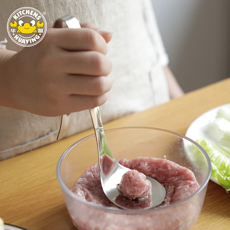 Huaying 304 Stainless Steel Meatball Fish Ball Maker Creative Kitchen Tool Manual Squeeze Meatball Scoop