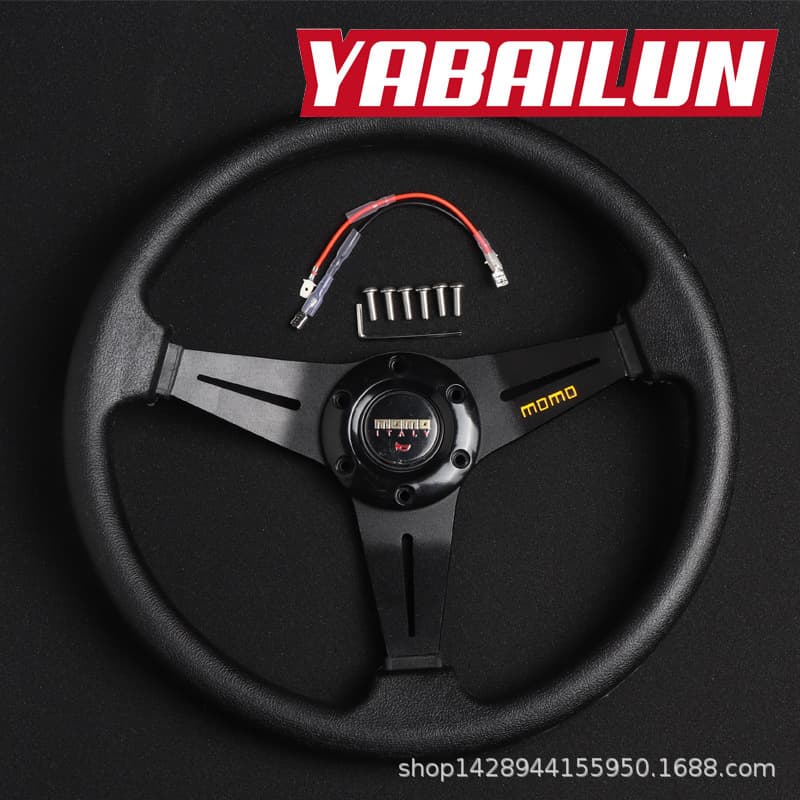 Car Modified Steering Wheel Racing Style Universal PU Modified Steering Wheel 14 Inch