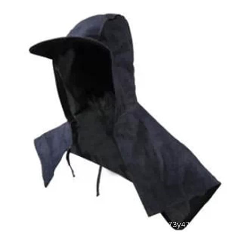 Wholesale of oversized denim work capes and hoods in various styles.