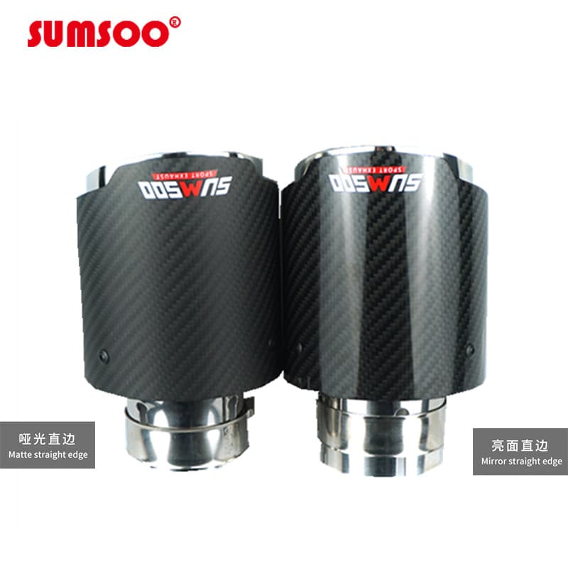 Stainless steel exhaust tip single outlet, compatible with carbon fiber exhaust pipe rear section, modified car sport exhaust decorative tip