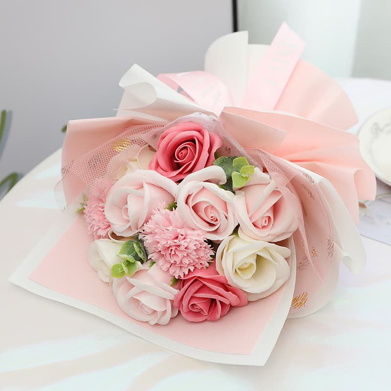 Mother's Day Gift Premium Simulated Soap Carnation Rose Bouquet Creative Present for Mom and Friends