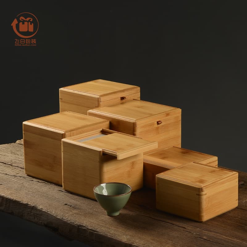 Slide-Top Bamboo Box in Multiple Sizes - Magnetic Chessboard, Jian Zhan Storage, Packaging Gift Box with Laser Engraved Logo Customization