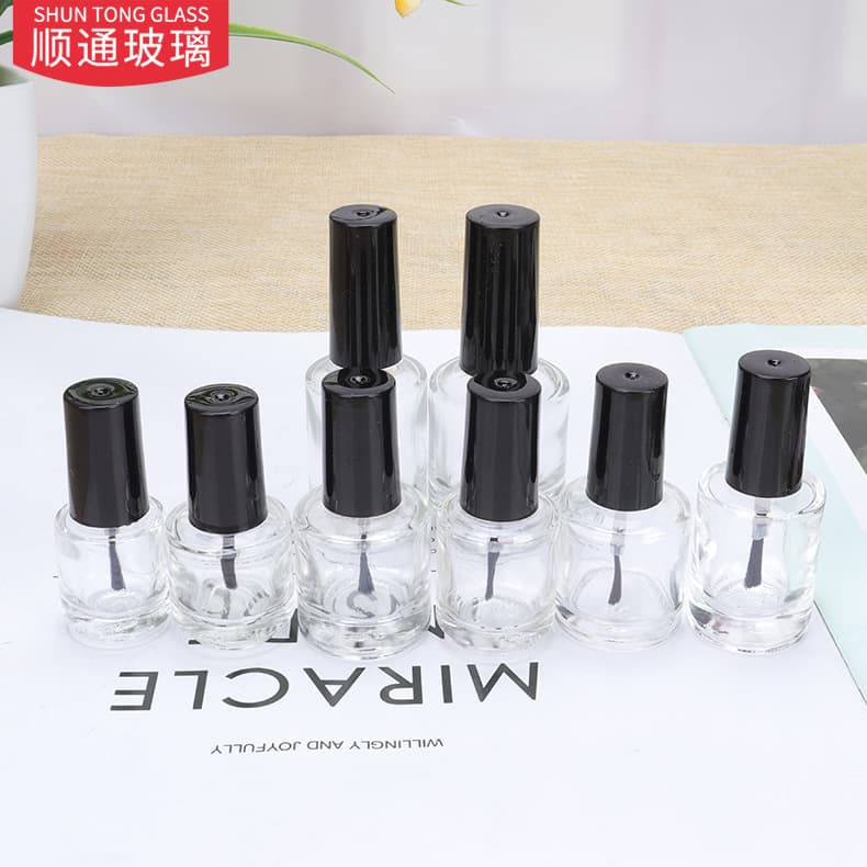 Xuzhou Manufacturer Crystal White Material 5ml 10ml 15ml Square Round Nail Polish Bottle Glass Bottle Touch-up Paint Bottle Refillable Bottle