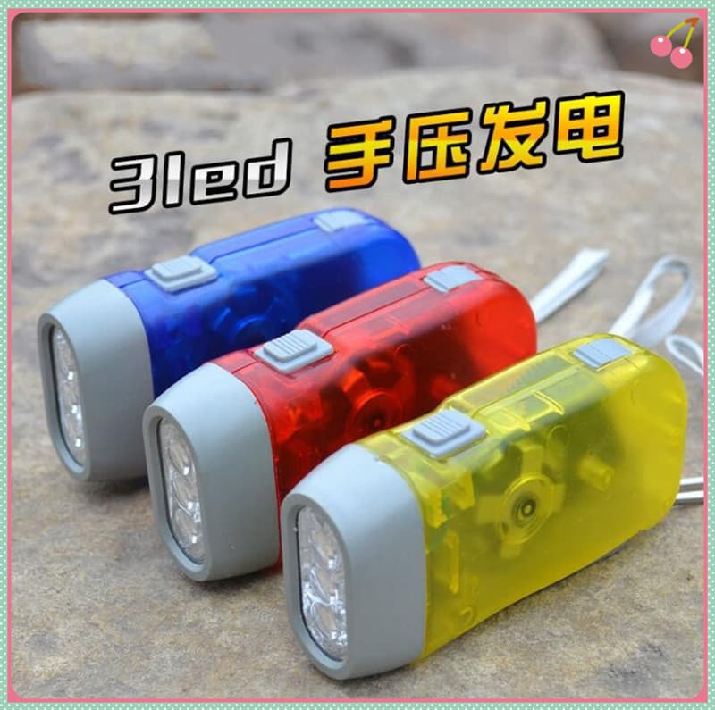 Factory Direct Three-Lamp Hand Press Flashlight Transparent 3 LED Hand Squeeze Portable Flashlight Hand Crank Gift Cross-Border Flashlight