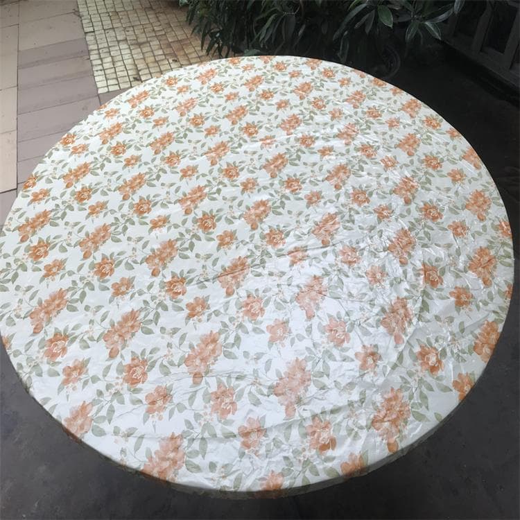 VINYL Tablecloth Plastic PVC Printed Composite Non-Woven Elastic BBQ Tablecloth Party Banquet Waterproof