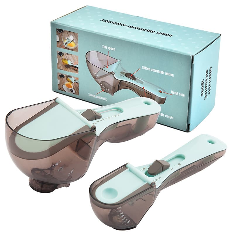Adjustable Plastic Measuring Spoon Baking Kitchen Tool with Scale Measuring Cup Set Modern Simple Style Non-Imported Goods