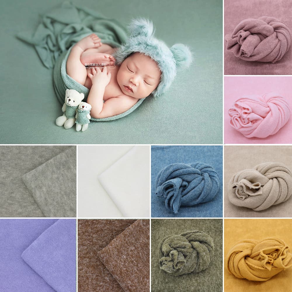 Cross-border Newborn Photography Wrap Baby Soft Knitted High Elastic Wrap 13 Colors
