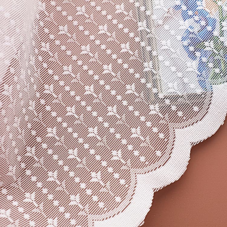 White Woven Lace Window Sheer Fabric, Small Airplane Curtains for Doors, Beds, and Tablecloths, Cross-Border Supply for Amazon