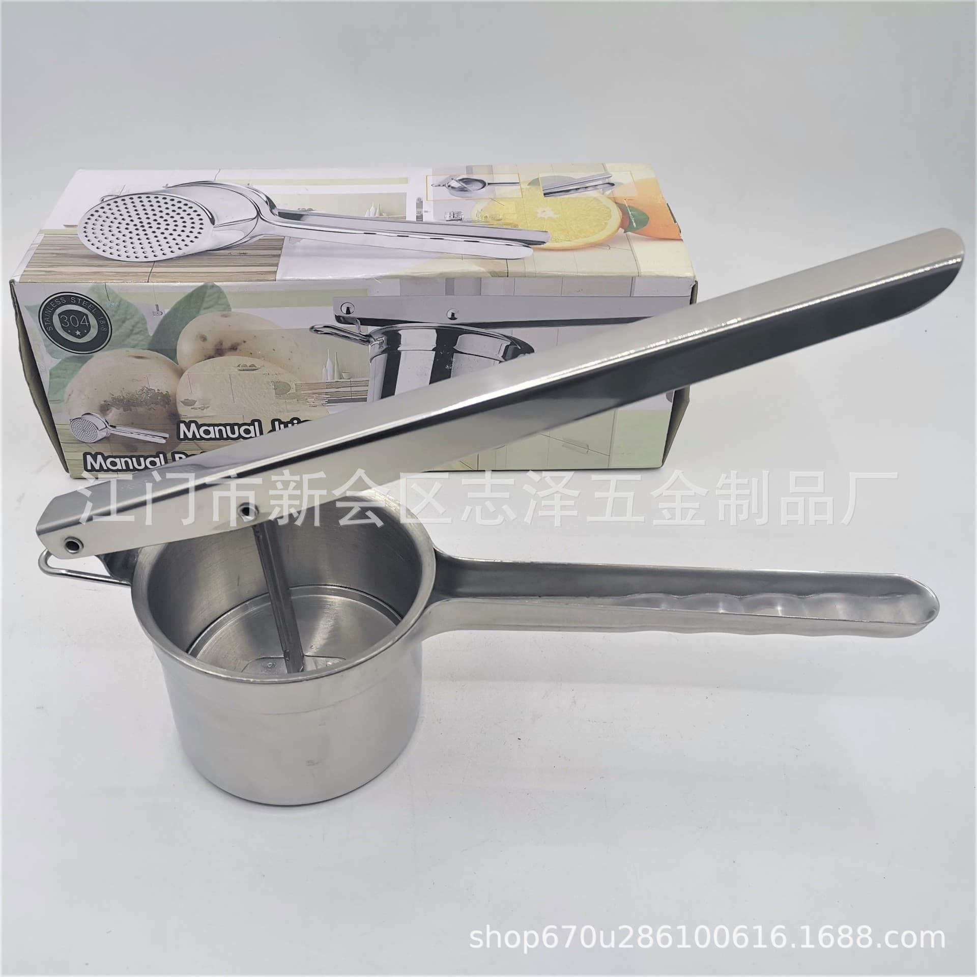 Replaceable bottom potato press stainless steel mashed potato squeezer manual orange juice squeezer factory direct sale