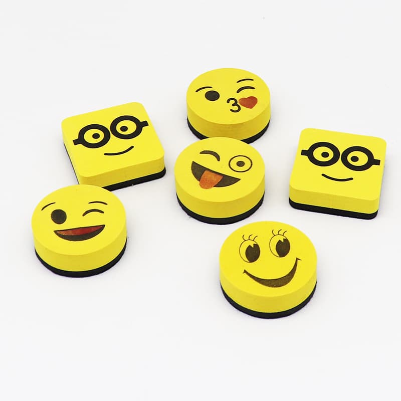 Magnetic Whiteboard Eraser EVA Dry Erase Board Cartoon Smiley Face Expression Felt Cloth Erase Manufacturer in Stock