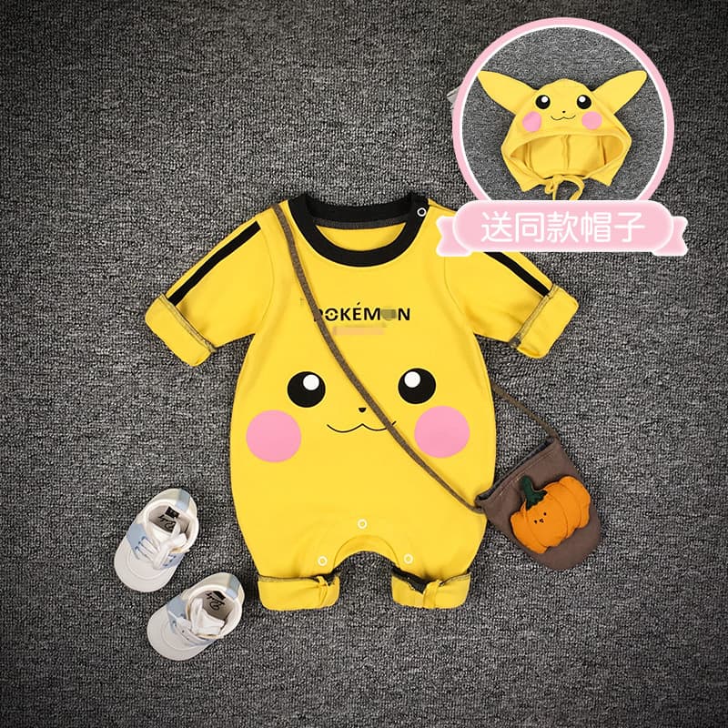 Spring and Autumn Newborn Baby Jumpsuit Winter Male and Female Baby Cotton Cartoon Cute Climbing Clothes Newborn Outerwear