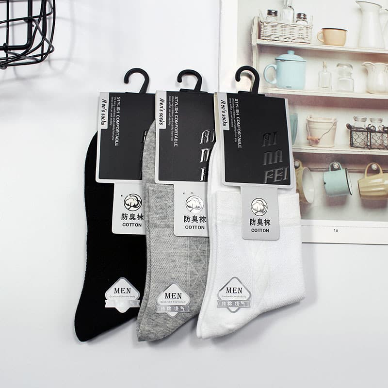 Spring/Summer Socks for Men All-Cotton Business Casual Breathable Cotton Socks Pure Cotton Men's Socks Thin Mid-Calf Men's Socks Wholesale