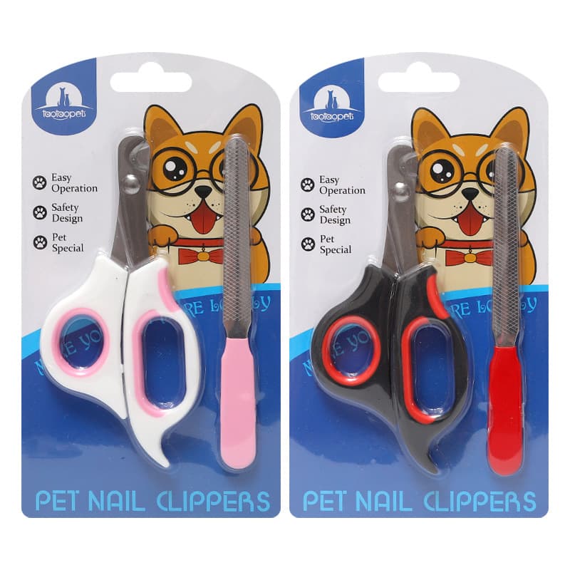 Wholesale Pipitao Pet Cat Nail Clipper with Rubber Finger Guard and Cat Claw Grinder, Blister Pack