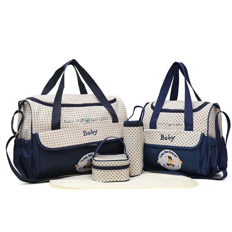Multifunctional Large Capacity Fashionable Medium 5-in-1 Water-Resistant Diaper Bag, Factory Direct Drop Shipping