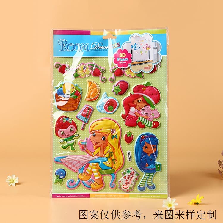 3D children's bubble stickers, self-adhesive cartoon bubble stickers, reward PVC stickers, foam stickers.