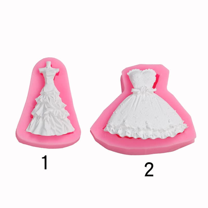 DIY New Wedding Dress Strapless Gown Princess Dress Chocolate Silicone Mold Baking Polymer Clay Mold