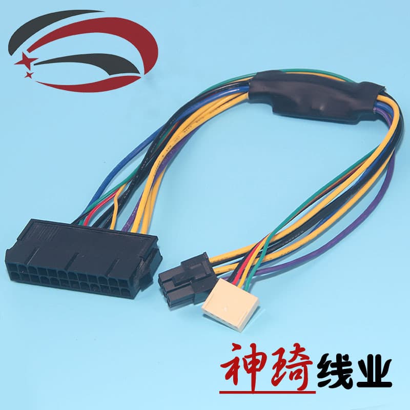 24P to 6P ATX PSU Power Cable for H-P Z230 Z220 SFF Motherboard, Colorful Small Ribbon Cable