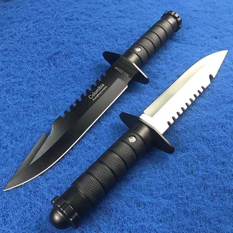 Outdoor Camping Portable Knife, Forged One-Piece Survival Knife, Fruit Knife, Handheld Meat Cutter, Sharp Straight Knife