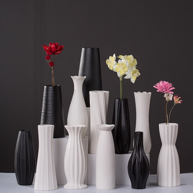 Nordic ceramic vase wholesale simple modern creative White dried flower flower arrangement Flower home living room decoration ornaments