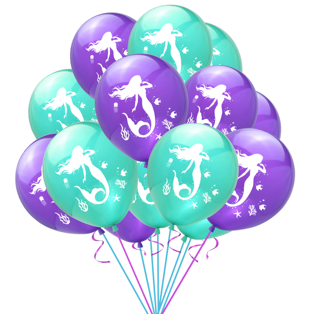 Cross Border 12 Inch Mermaid Princess Latex Balloon Mermaid Theme Children's Birthday Party Decoration Supplies