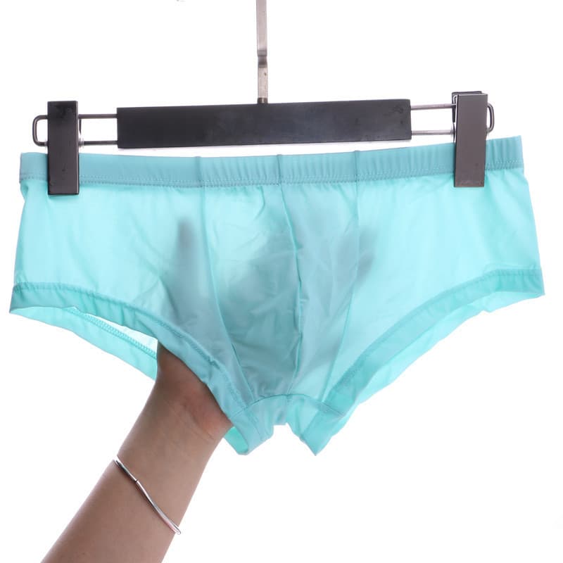 Summer Cool Men's Ice Silk Underwear Low Rise Ice Silk Briefs Breathable Sexy Men's Boxer Briefs