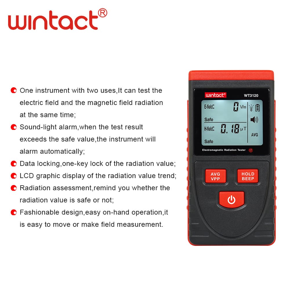 Huitianyi WT3120 Electromagnetic Radiation Tester for Home Appliances and Office Equipment, Mobile Phone Radiation Protection