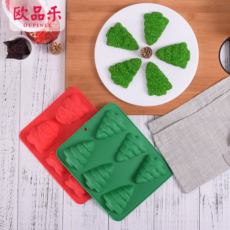 Chocolate Mold Cake Pan Christmas Set Baking Tools Wholesale New Hot Selling Christmas 6-Cell Mousse Mold