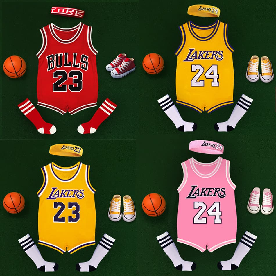 Newborn Baby Basketball Romper Unisex Kids Number Bodysuit Summer