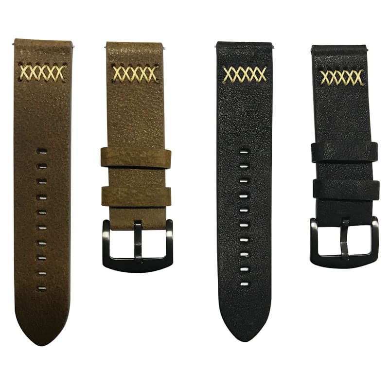 Compatible with Samsung Galaxy Watch7 Smartwatch, Top Layer Genuine Leather X-Line Style Leather Watch Band